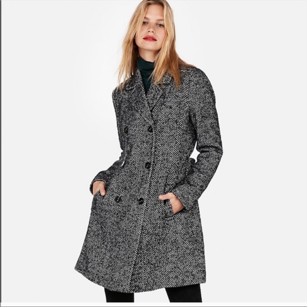 Express Belted Wool-Blend Coat